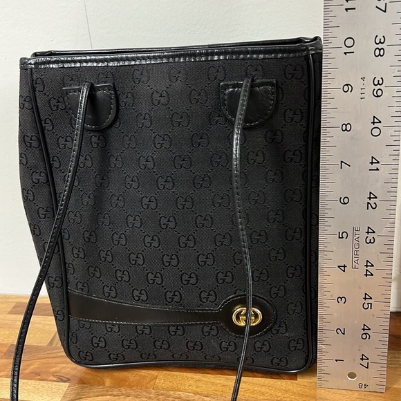 Vintage Gucci Monogram Handbag Black - Picture 10 of 11